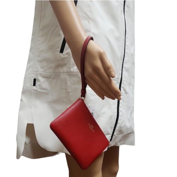 Coach  Gold/1941 Red Corner Zip Wristlet - Picture 6 of 6